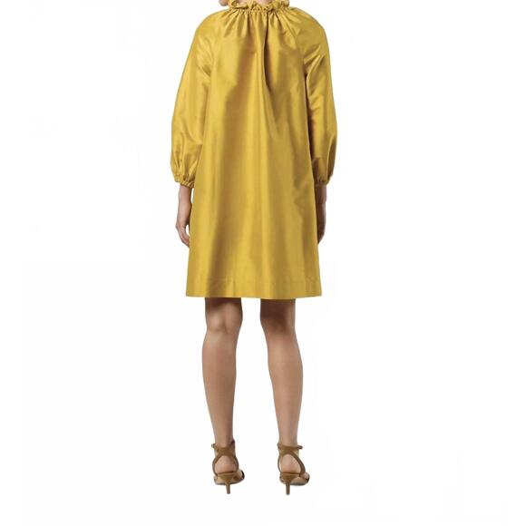 NEW ANN MASHBURN harper dress in mustard silk shantung - Picture 3 of 3